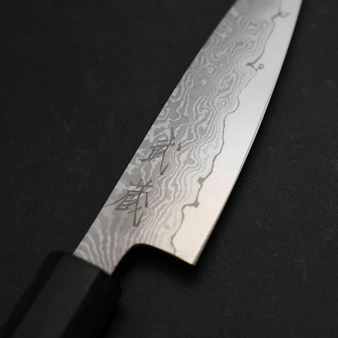 Petty VG-10 Damascus Ashwood Handle 95mm-[Musashi]-[Japanese-Kitchen-Knives]