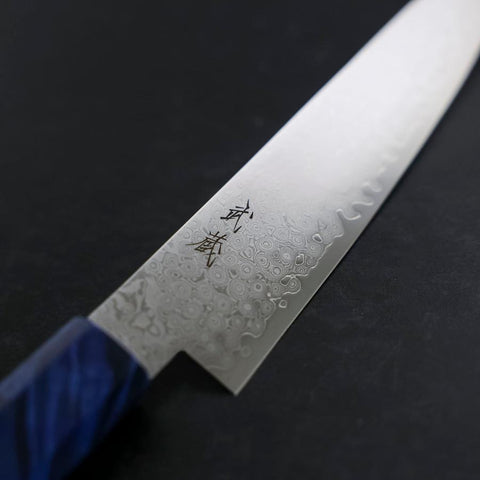 Petty VG-10 Damascus Blue Birch Handle 150mm-[Musashi]-[Japanese-Kitchen-Knives]