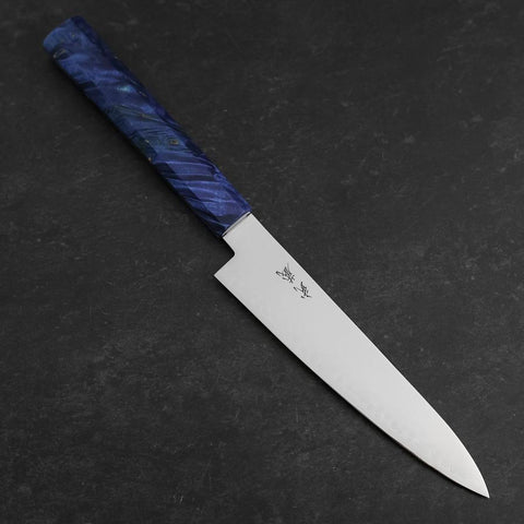 Petty VG-10 Damascus Blue Birch Handle 150mm-[Musashi]-[Japanese-Kitchen-Knives]