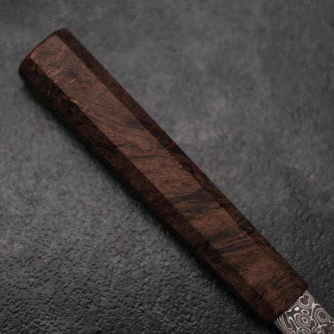 Petty VG-10 Damascus Brown Birch Handle 135mm (5.3”)-[Musashi]-[Japanese-Kitchen-Knives]