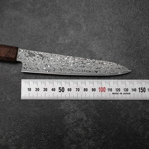 Petty VG-10 Damascus Brown Birch Handle 135mm (5.3”)-[Musashi]-[Japanese-Kitchen-Knives]