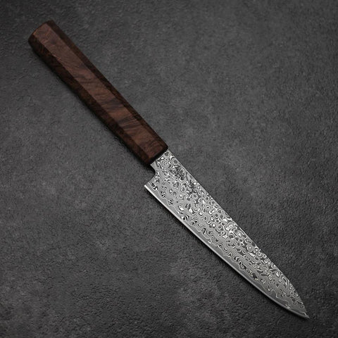 Petty VG-10 Damascus Brown Birch Handle 135mm (5.3”)-[Musashi]-[Japanese-Kitchen-Knives]