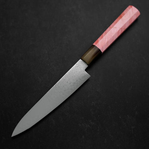 Petty VG-10 Damascus Buffalo Dark Pink Maple Handle 150mm-[Musashi]-[Japanese-Kitchen-Knives]