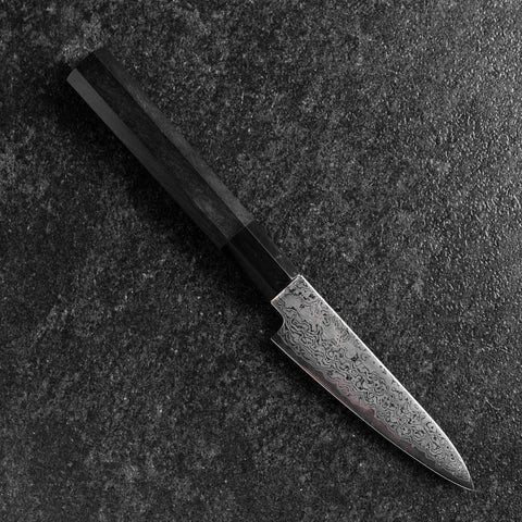 Petty VG-10 Damascus Buffalo Ebony Handle 105mm-[Musashi]-[Japanese-Kitchen-Knives]