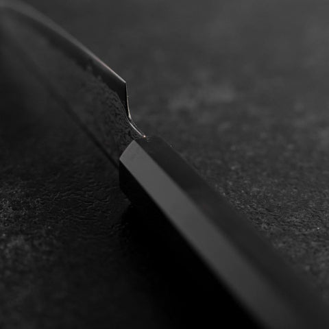 Petty VG-10 Damascus Buffalo Ebony Handle 120mm-[Musashi]-[Japanese-Kitchen-Knives]