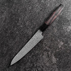 Petty VG-10 Damascus Buffalo Ebony Handle 150mm-[Musashi]-[Japanese-Kitchen-Knives]