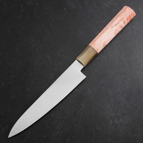 Petty VG-10 Damascus Buffalo Light Pink Maple Handle 150mm-[Musashi]-[Japanese-Kitchen-Knives]