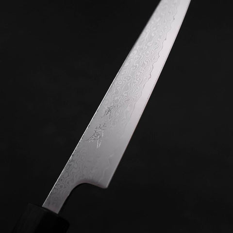 Petty VG-10 Damascus Dark Blue Urushi Handle 140mm-[Musashi]-[Japanese-Kitchen-Knives]