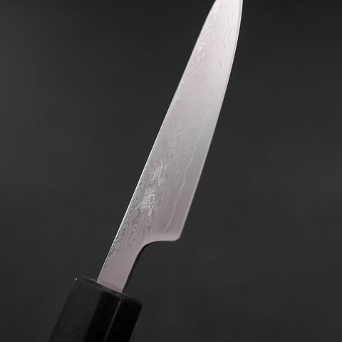 Petty VG-10 Damascus Dark Blue Urushi Handle 85mm (3.3”)-[Musashi]-[Japanese-Kitchen-Knives]