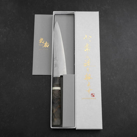 Petty VG-10 Damascus Marbled Maple Handle 150mm-[Musashi]-[Japanese-Kitchen-Knives]