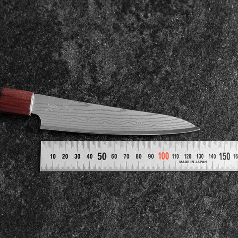 Petty VG-10 Damascus Shitan Ebony Handle 130mm (5.1”)-[Musashi]-[Japanese-Kitchen-Knives]