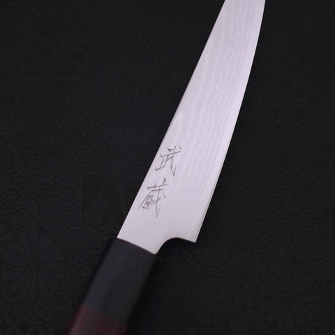 Petty VG-10 Damascus Shitan Handle 130mm (5.1”)-[Musashi]-[Japanese-Kitchen-Knives]