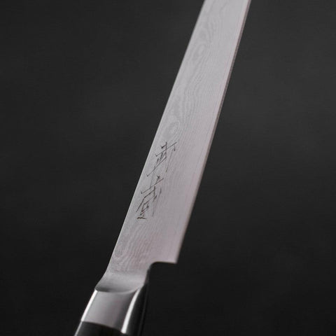 Petty VG-10 Damascus Western Black Round Handle 135mm (5.3”)-[Musashi]-[Japanese-Kitchen-Knives]