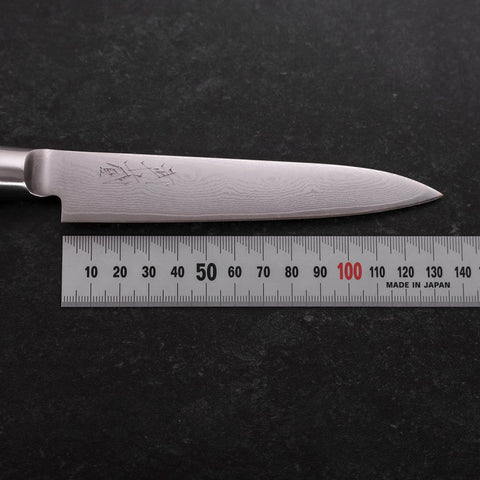 Petty VG-10 Damascus Western Black Round Handle 135mm (5.3”)-[Musashi]-[Japanese-Kitchen-Knives]
