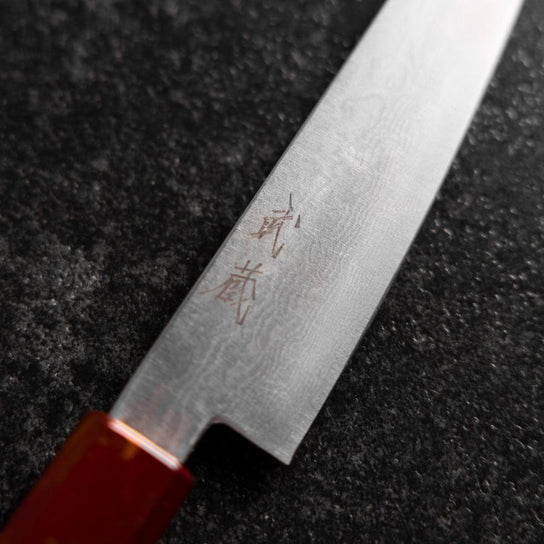 Petty VG-10 Damasco Mango Yamanaka Urushi Rojo 135mm
