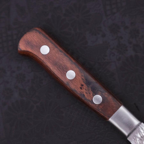 Petty VG-10 Mirror Tsuchime Damascus Mahogany Handle 135mm-[Musashi]-[Japanese-Kitchen-Knives]