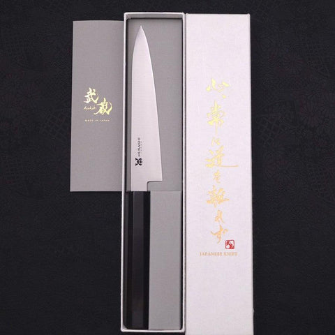 Petty VG-10 Polished Double Buffalo Ebony Handle 150mm-[Musashi]-[Japanese-Kitchen-Knives]