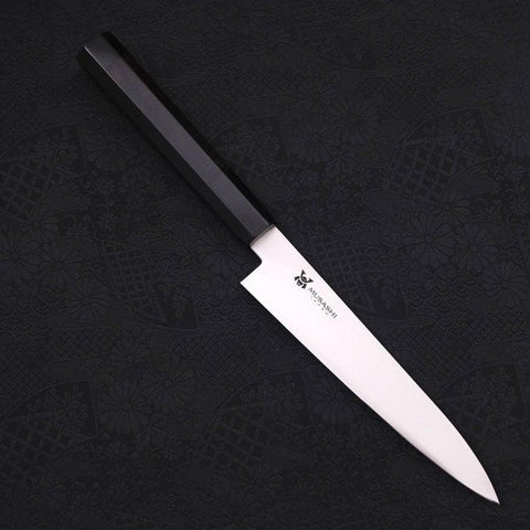 Petty VG-10 Polished Double Buffalo Ebony Handle 150mm-[Musashi]-[Japanese-Kitchen-Knives]