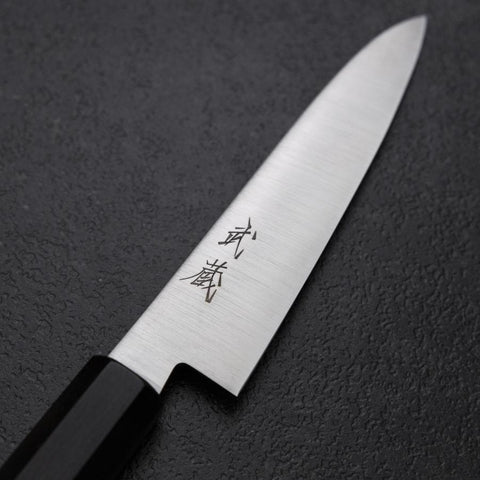 Petty VG-10 Polished Ebony Handle 115mm (4.5”)-[Musashi]-[Japanese-Kitchen-Knives]