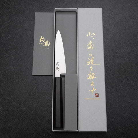 Petty VG-10 Polished Ebony Handle 115mm (4.5”)-[Musashi]-[Japanese-Kitchen-Knives]