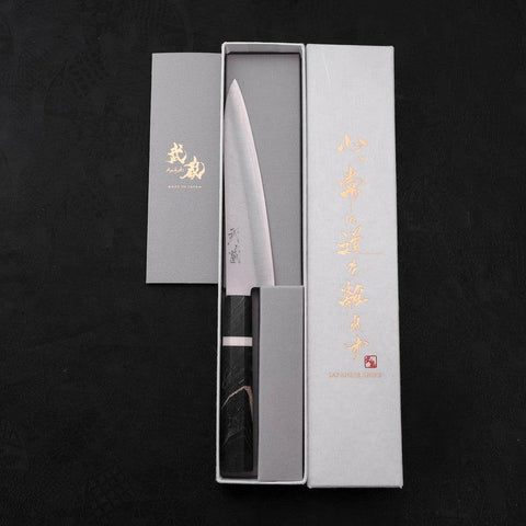 Petty VG-10 Polished Marbled Maple Handle 150mm-[Musashi]-[Japanese-Kitchen-Knives]