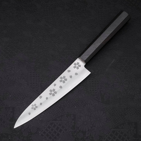 Petty VG-10 Polished Sakura Ebony Handle 150mm-[Musashi]-[Japanese-Kitchen-Knives]