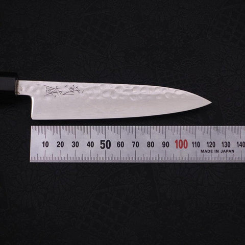 Petty VG-10 Tsuchime Damascus Buffalo Ebony Handle 120mm-[Musashi]-[Japanese-Kitchen-Knives]