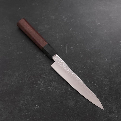 Petty VG-10 Tsuchime Damascus Shitan Handle 150mm-[Musashi]-[Japanese-Kitchen-Knives]
