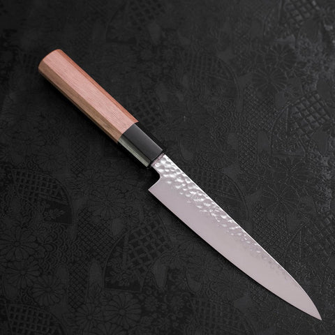 Petty VG-10 Tsuchime Damascus Walnut Handle 150mm-[Musashi]-[Japanese-Kitchen-Knives]