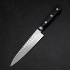 Petty VG-10 Tsuchime Damascus Western-Blue Handle 135mm-[Musashi]-[Japanese-Kitchen-Knives]