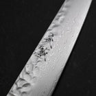 Petty VG-10 Tsuchime Damascus Western-Blue Handle 135mm-[Musashi]-[Japanese-Kitchen-Knives]