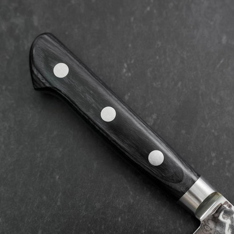Petty VG-10 Tsuchime Damascus Western-Blue Handle 135mm-[Musashi]-[Japanese-Kitchen-Knives]