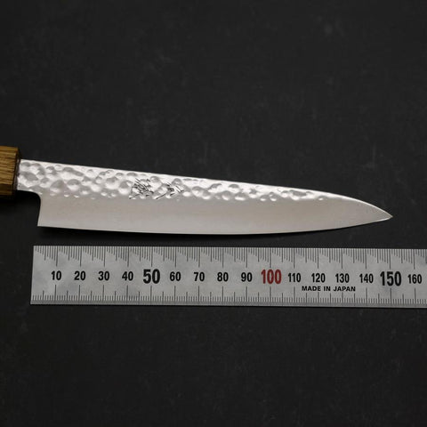Petty VG-10 Tsuchime Damascus Yaki-Urushi Handle 150mm-[Musashi]-[Japanese-Kitchen-Knives]