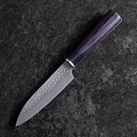 Petty VG-10 Tsuchime Oval Purple Handle 120mm-[Musashi]-[Japanese-Kitchen-Knives]