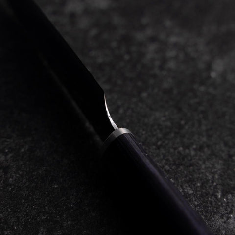 Petty VG-10 Tsuchime Oval Purple Handle 120mm-[Musashi]-[Japanese-Kitchen-Knives]