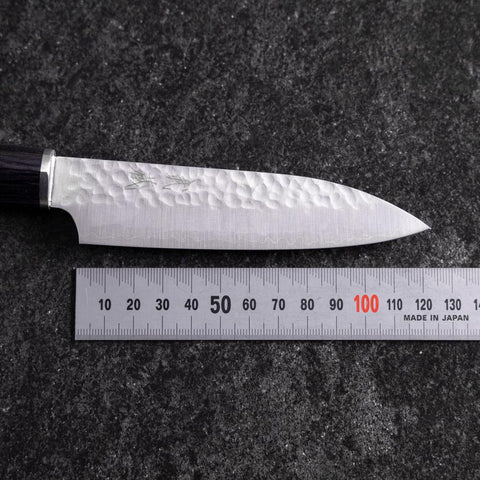 Petty VG-10 Tsuchime Oval Purple Handle 120mm-[Musashi]-[Japanese-Kitchen-Knives]