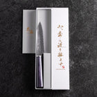 Petty VG-10 Tsuchime Oval Purple Handle 120mm-[Musashi]-[Japanese-Kitchen-Knives]