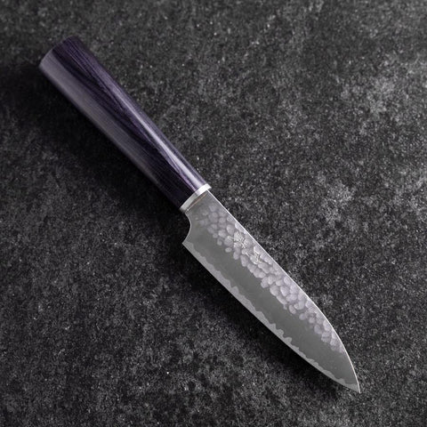 Petty VG-10 Tsuchime Oval Purple Handle 120mm-[Musashi]-[Japanese-Kitchen-Knives]