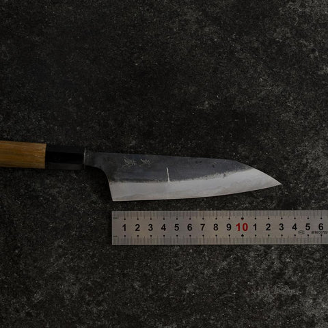 Petty White Steel #1 Kurouchi Buffalo Walnut Handle 130mm (5.1”)-[Musashi]-[Japanese-Kitchen-Knives]