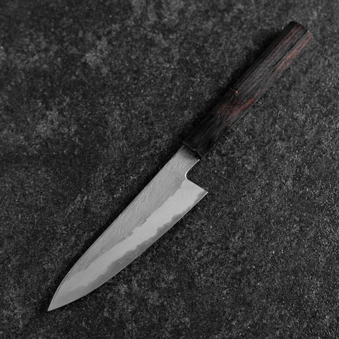 Petty White Steel #1 Tsuchime Buffalo Ebony Handle 135mm-[Musashi]-[Japanese-Kitchen-Knives]