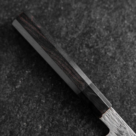 Petty White Steel #1 Tsuchime Buffalo Ebony Handle 135mm-[Musashi]-[Japanese-Kitchen-Knives]