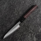 Petty White Steel #2 Stainless Clad Kasumi Buffalo Ebony Handle 110mm-[Musashi]-[Japanese-Kitchen-Knives]