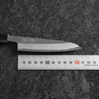 Petty White Steel #2 Stainless Clad Kasumi Buffalo Ebony Handle 110mm-[Musashi]-[Japanese-Kitchen-Knives]