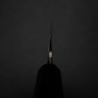 Petty White Steel #2 Stainless Clad Kurouchi Chokin Nami Buffalo Ebony Handle 150mm-[Musashi]-[Japanese-Kitchen-Knives]