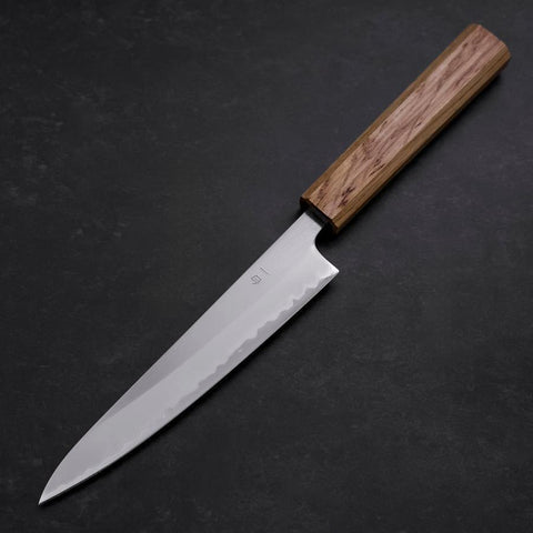 Petty White Steel #1 Polished Oak Handle 150mm-[Musashi]-[Japanese-Kitchen-Knives]