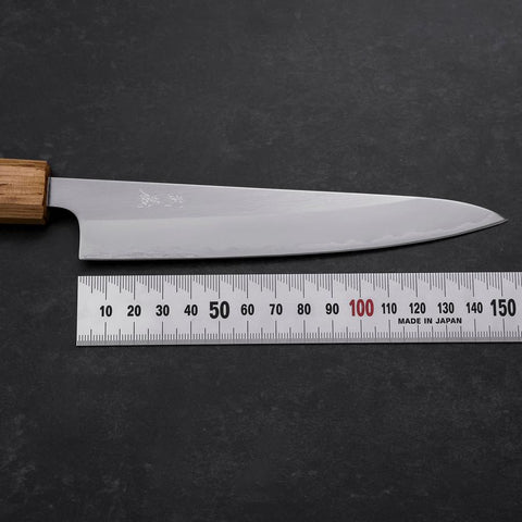 Petty White Steel #1 Polished Oak Handle 150mm-[Musashi]-[Japanese-Kitchen-Knives]