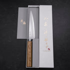 Petty White Steel #1 Polished Oak Handle 150mm-[Musashi]-[Japanese-Kitchen-Knives]