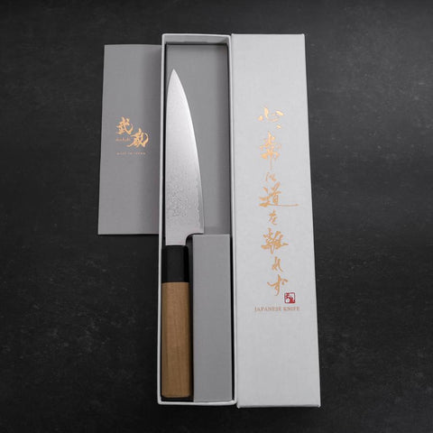 Petty ZA-18 Damascus Buffalo Magnolia Handle 150mm-[Musashi]-[Japanese-Kitchen-Knives]
