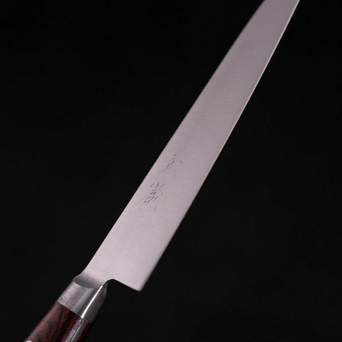 Petty knife AUS-8 Polished Western Brown Handle 130mm-[Musashi]-[Japanese-Kitchen-Knives]
