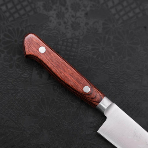 Petty knife AUS-8 Polished Western Brown Handle 130mm-[Musashi]-[Japanese-Kitchen-Knives]
